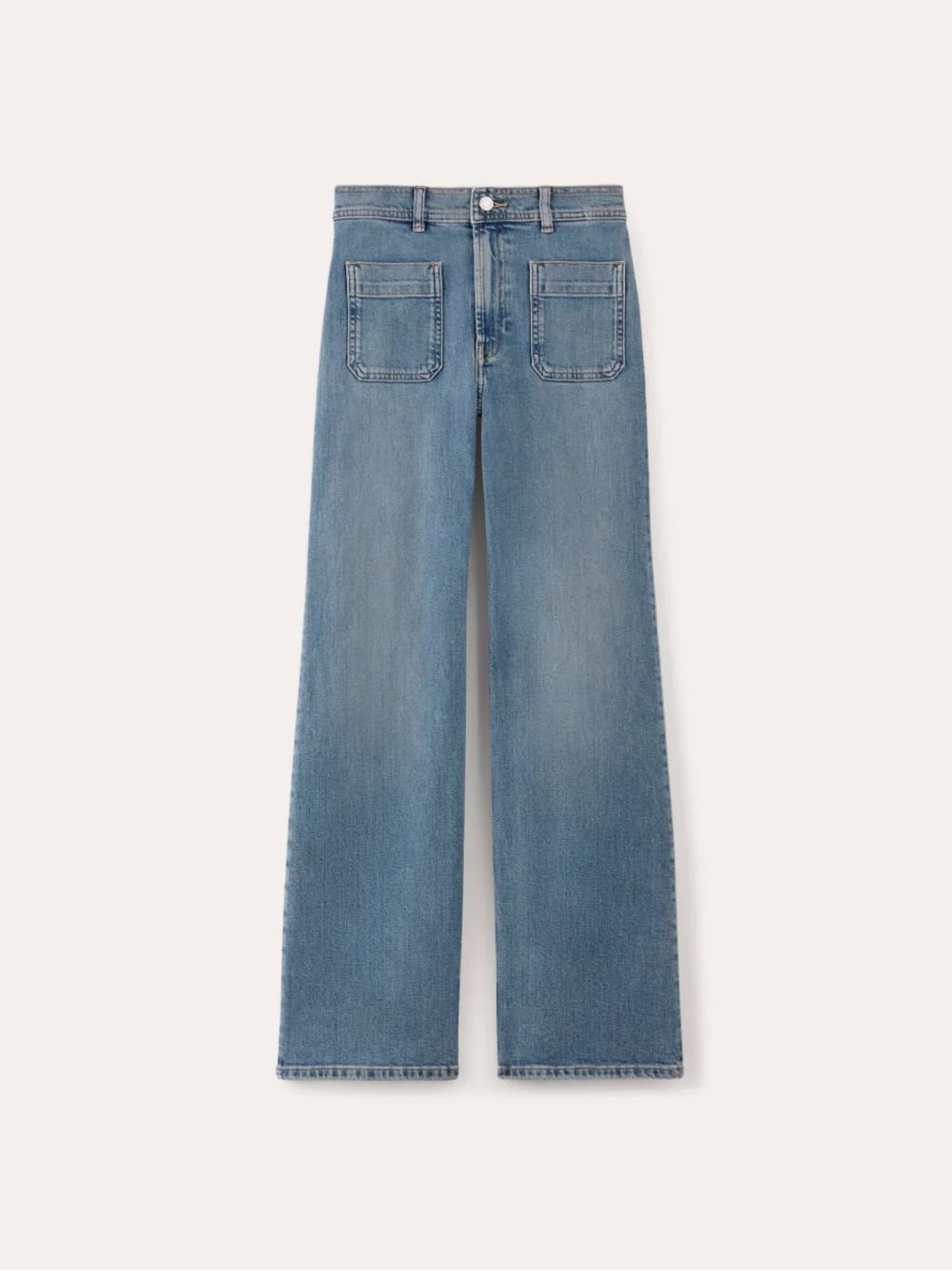 Everlane Patch Pocket Wide Leg High Rise Women’s Jeans - Light Blue Denim 28